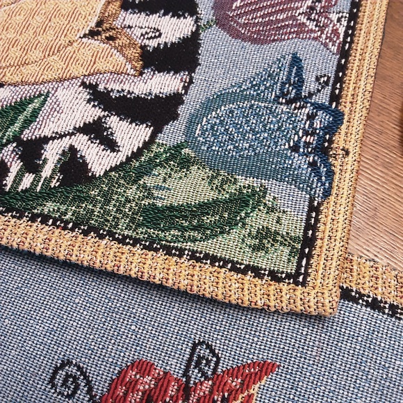 Set of 2 Cat Tapestry Placemats Hello Spring 18x13 with matching Pot Holder - Picture 3 of 8